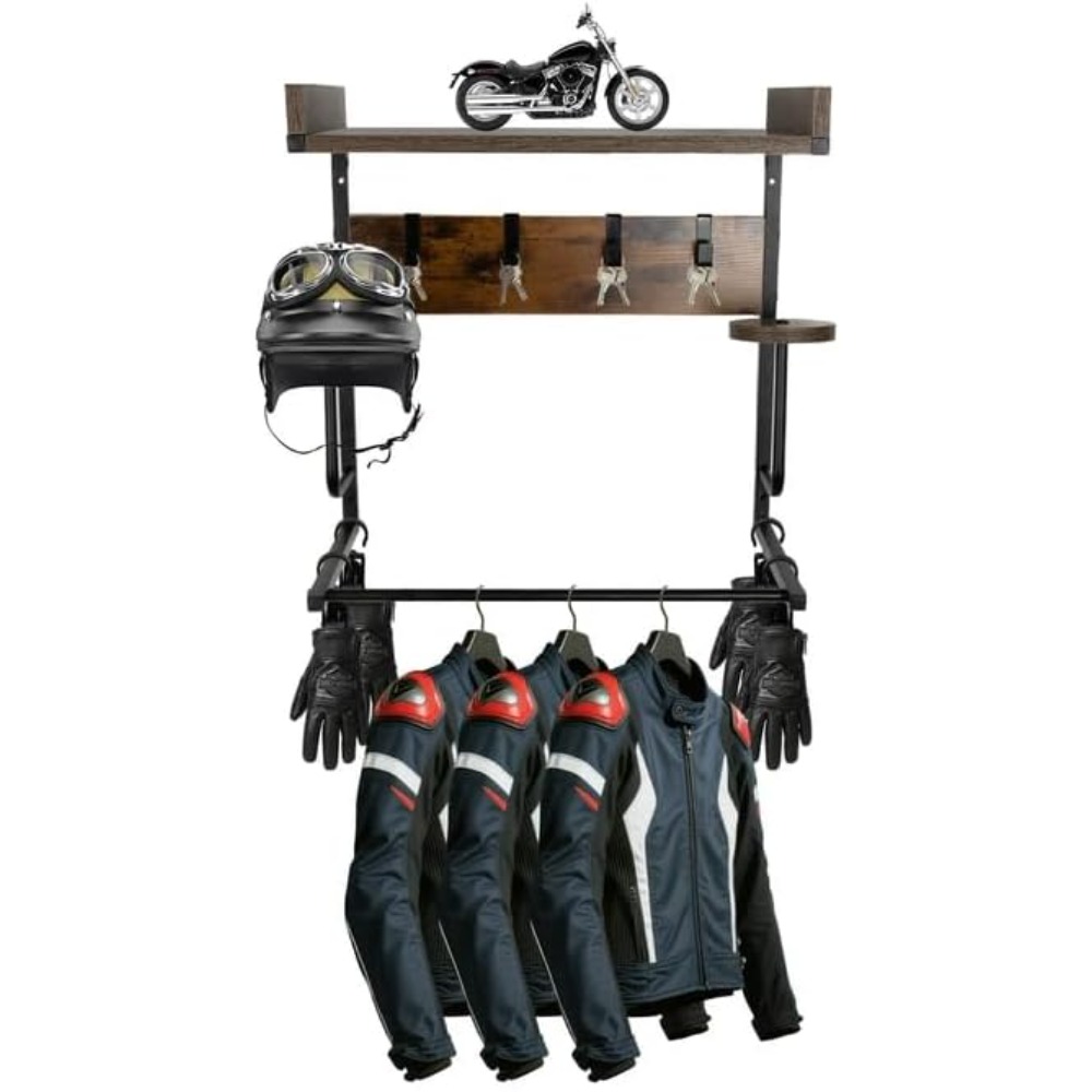 Cycling Gear Organizer Wall - Motorhelmhouder met 4 handschoenenhouders en 4