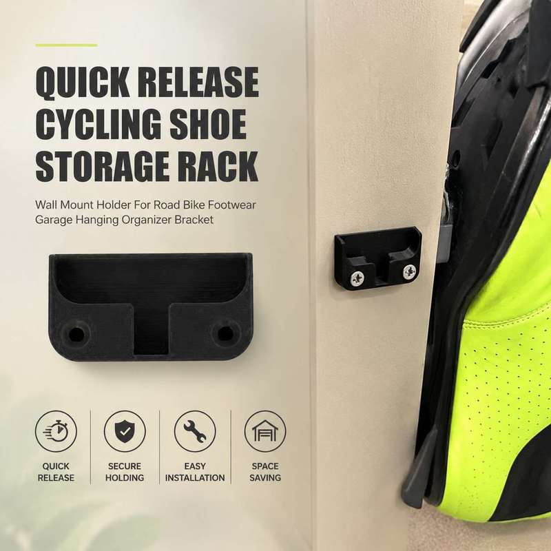 Cycling Gear Wall Storage - Snelontgrendelbare Fiets Schoenen Opbergrek Wandmontage Houder
