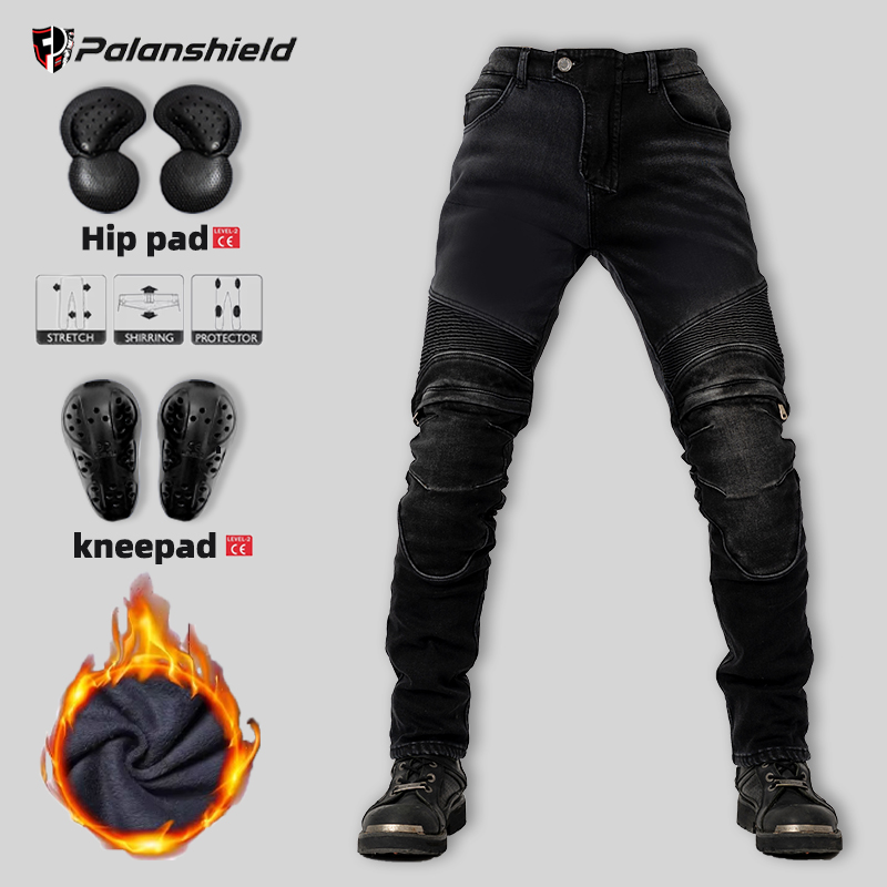 Cyclocross Gearing - Wintermotorbroek warme heren Kevlar Jeans Outdoor