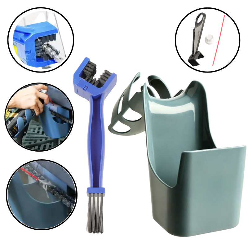 Cycling Gear Organiser - Kettingolie-opbergdoos + borstelset voor motorfietsen en