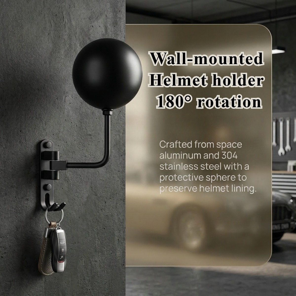 Cycling Gear Wall Storage - 180 ° Draaibare wandmontage fietshelmhouder van
