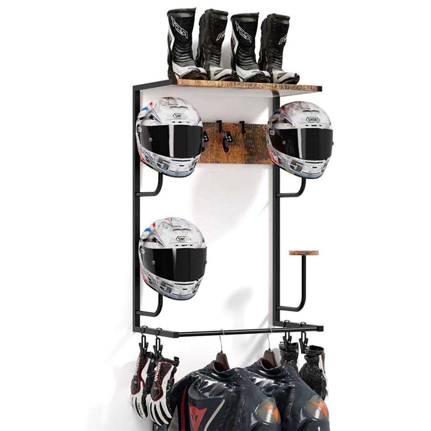 Cycling Gear Organiser - Motorhelmhouder, aan de muur gemonteerd rek