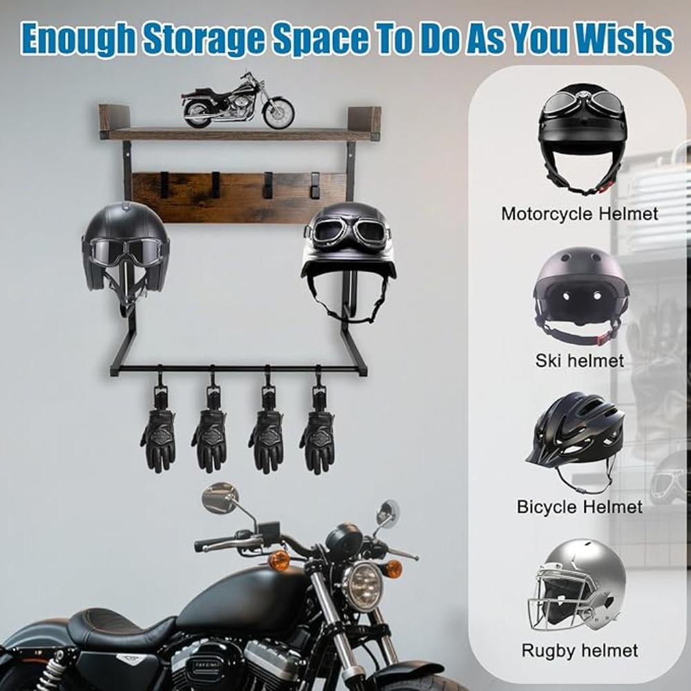 Motorhelmhouder met 4 handscho - Cycling Gear Organizer Wall recensie en prijs