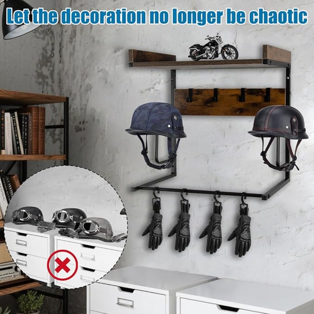 Motorhelmhouder met 4 handscho - Cycling Gear Organizer Wall recensie en prijs